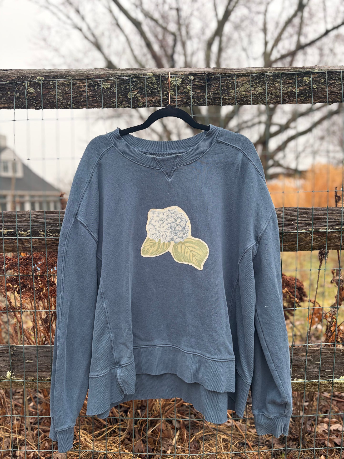 XL Upcycled AppliquƩ Crewneck