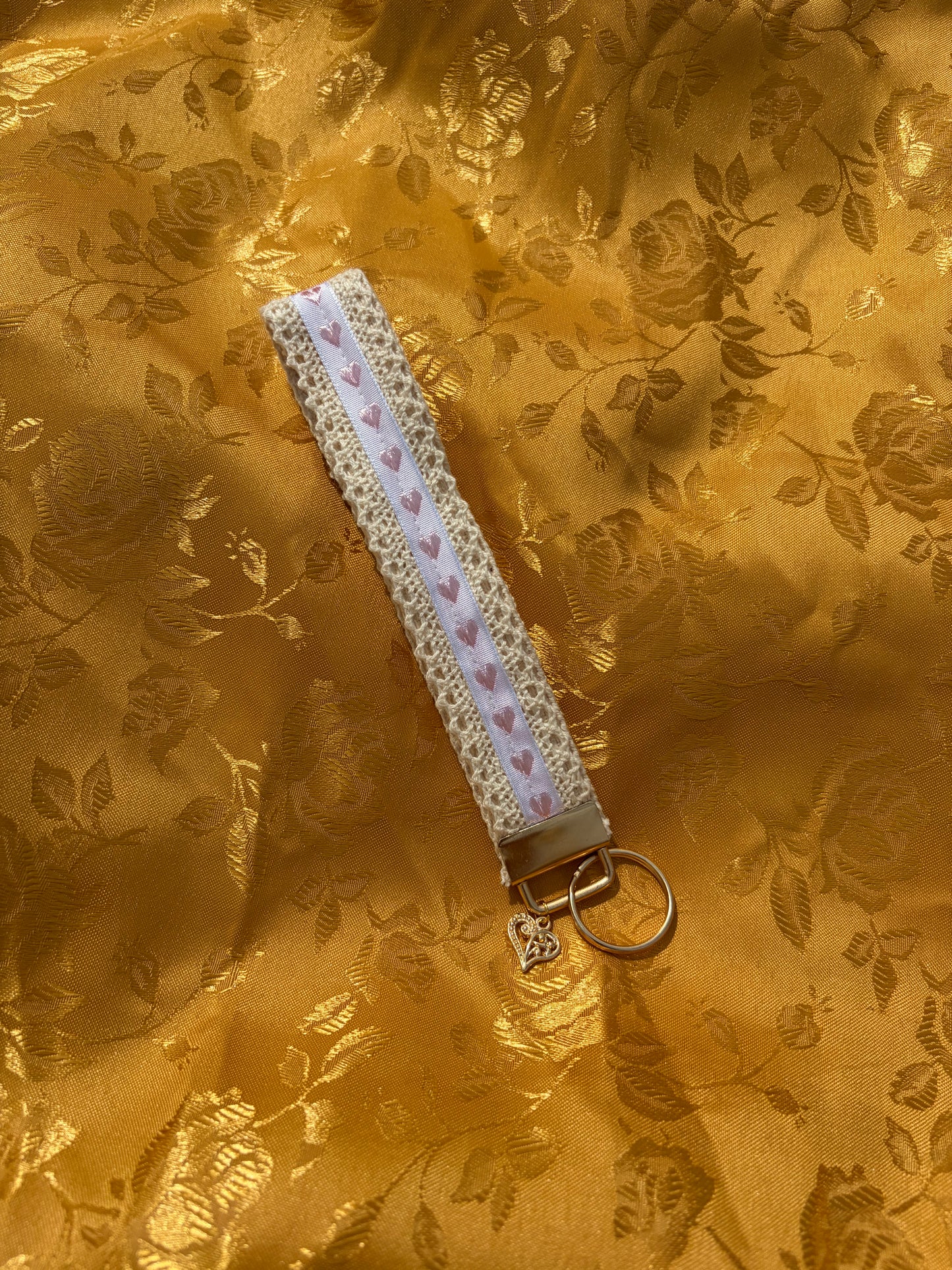 Hearts & Lace Charm Keychain