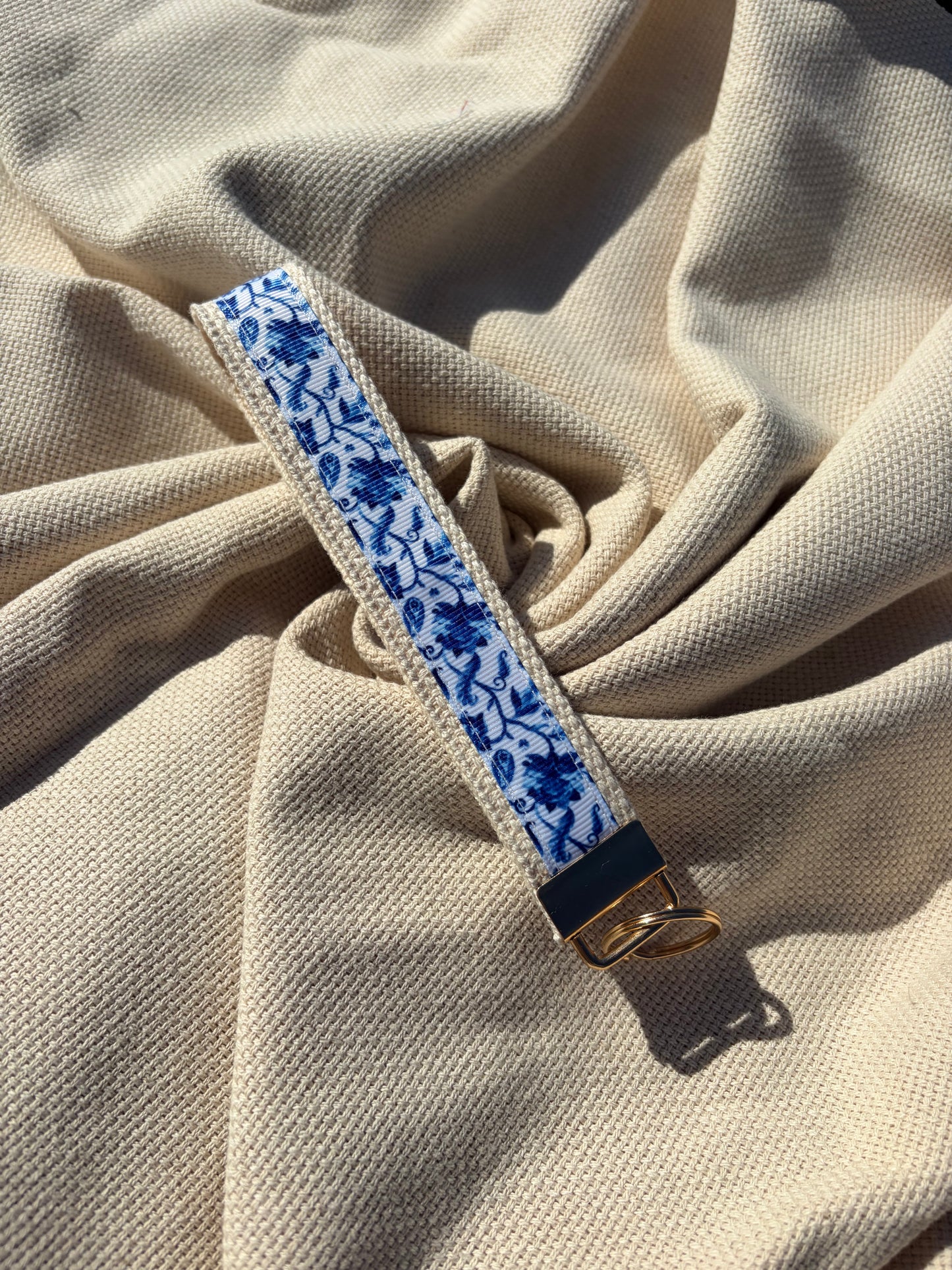 Indigo Porcelain Keychain