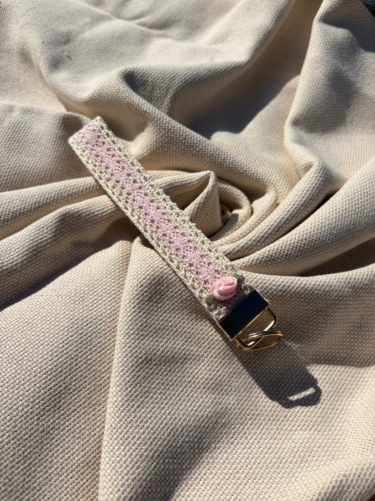 Blush Rosette Keychain