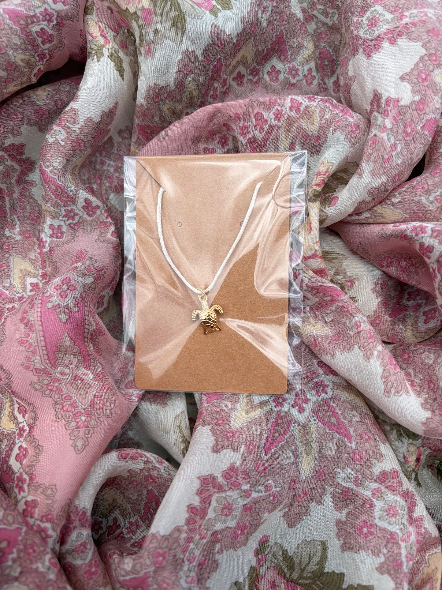Turtle Charm Tie Necklace