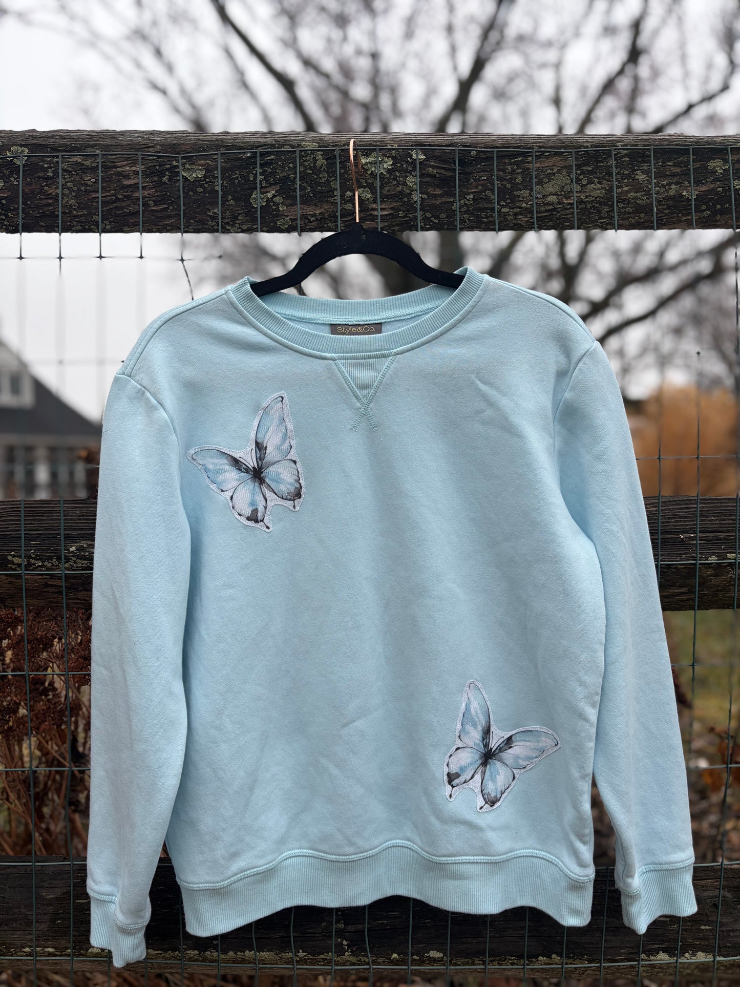 XS/S Upcycled Appliqué Crewneck