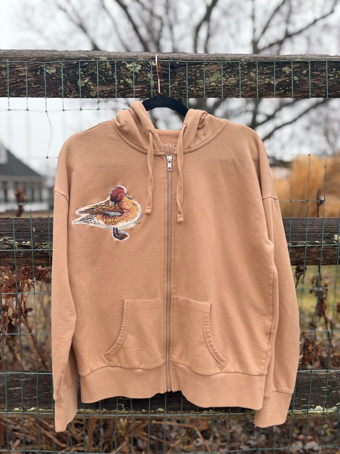 M Upcycled Appliqué Zip-Up