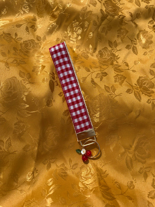 Red Gingham Charm Keychain