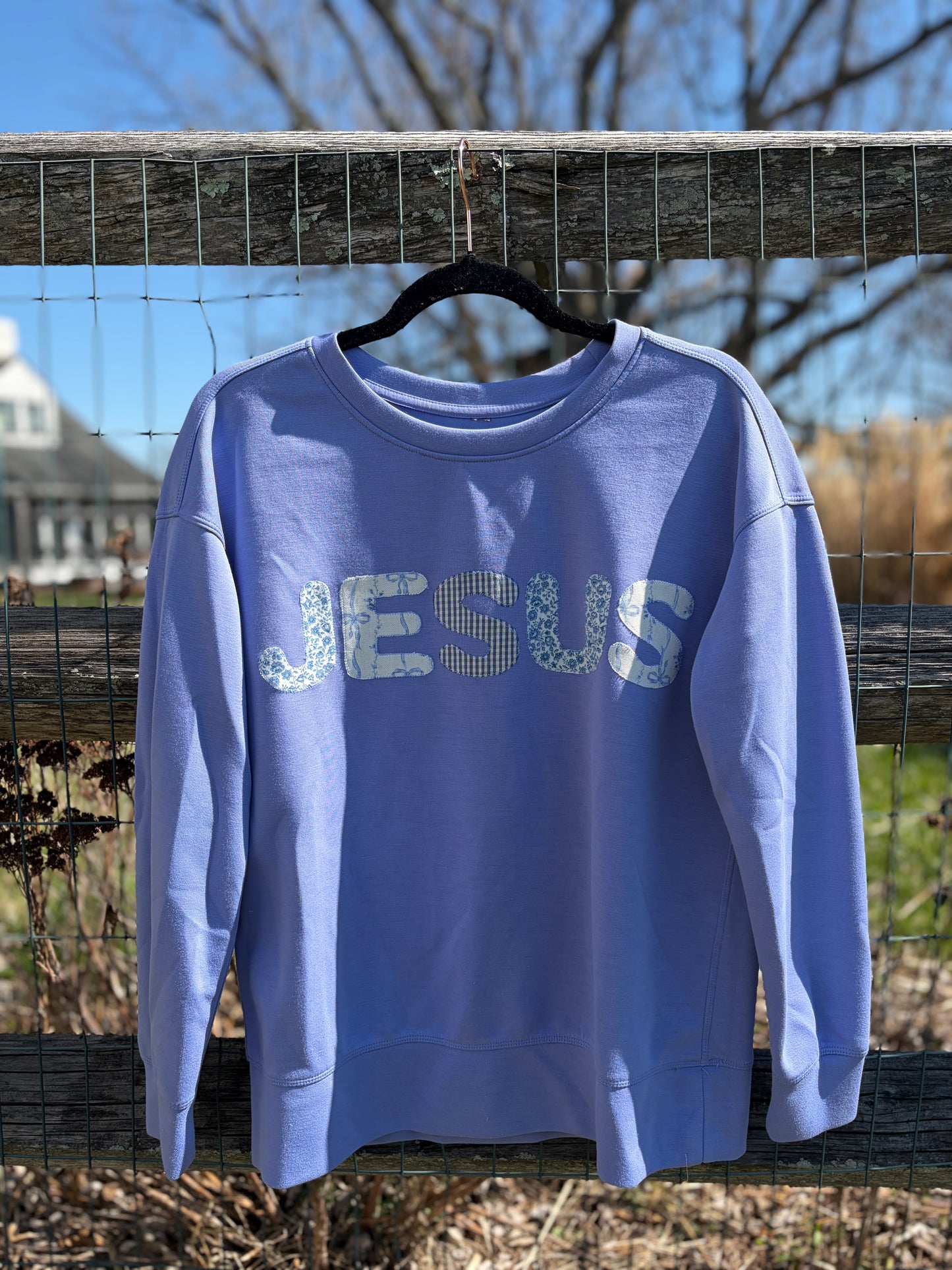 S “Jesus Saves” Appliqué Crew