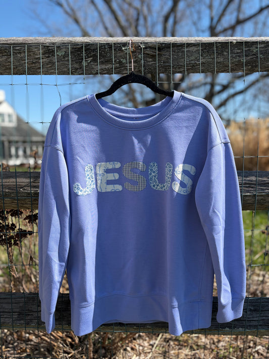 S “Jesus Saves” Appliqué Crew