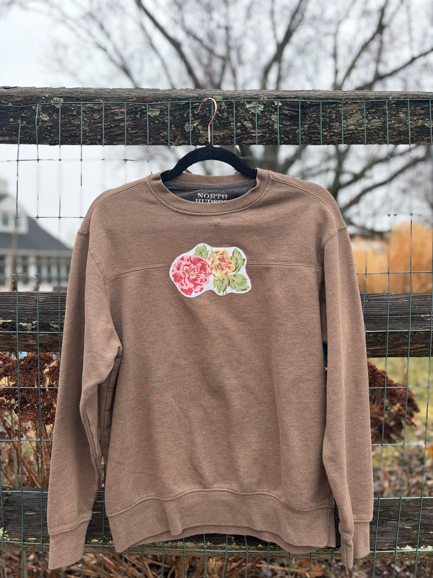 S Upcycled Appliqué Crewneck