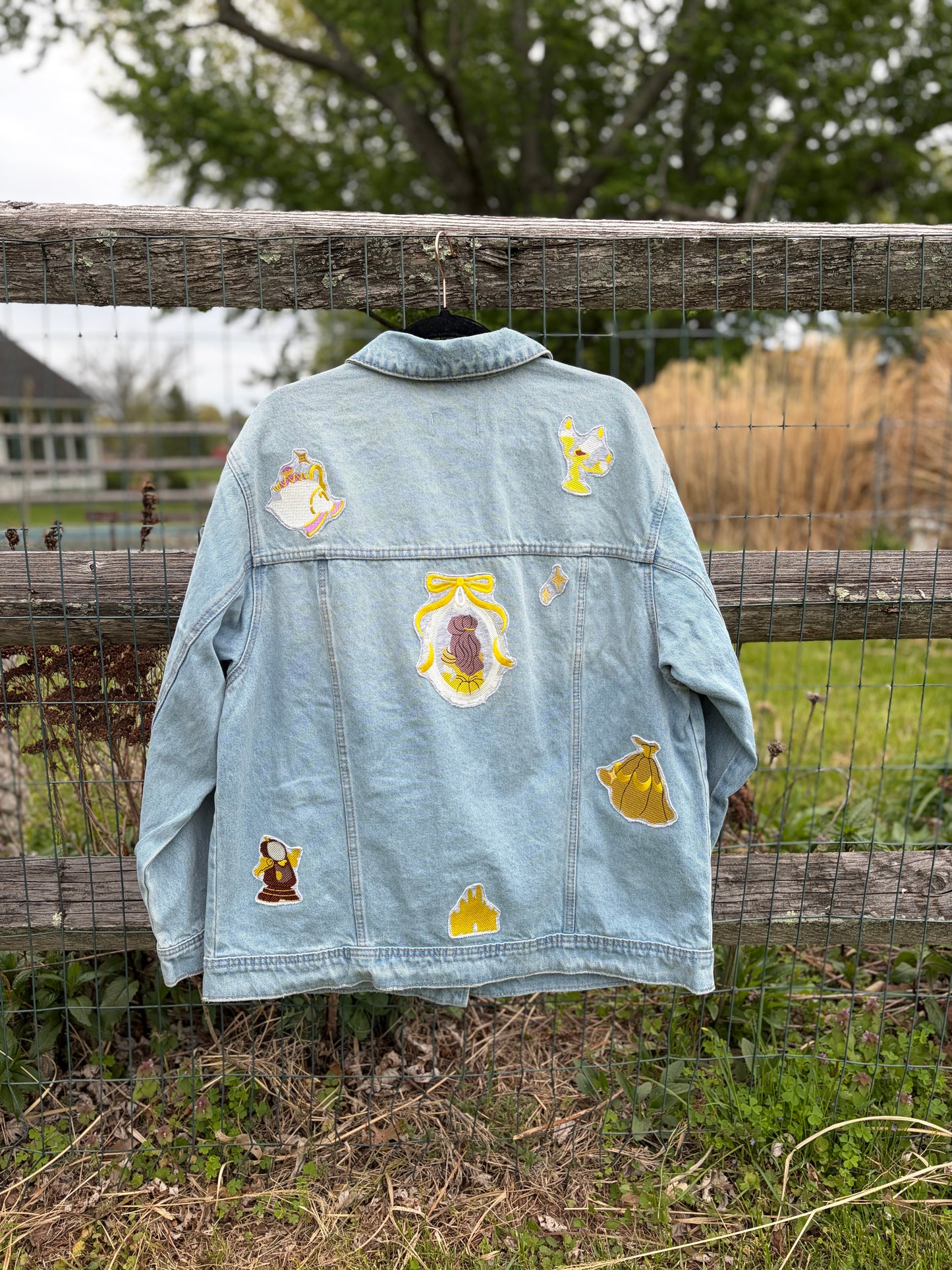 XL Enchanted Rose Denim Jacket
