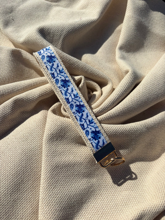 Indigo Porcelain Keychain