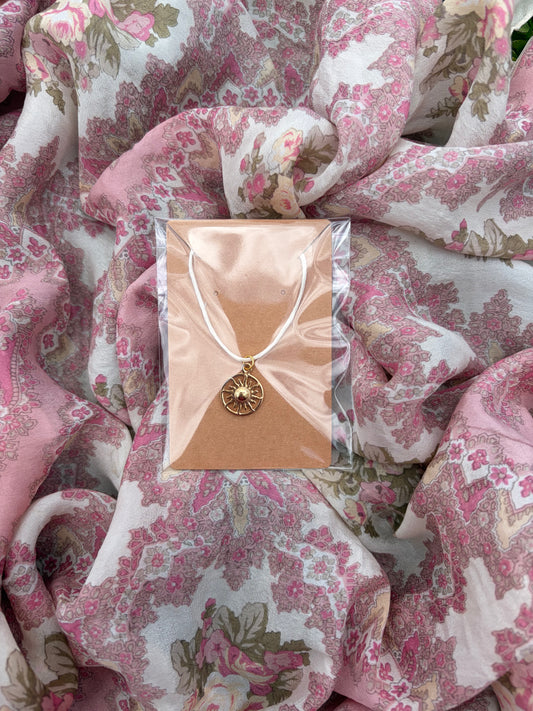 Sun Charm Tie Necklace