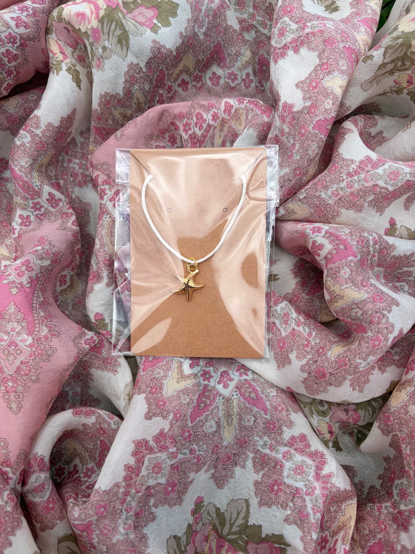Starfish Charm Tie Necklace