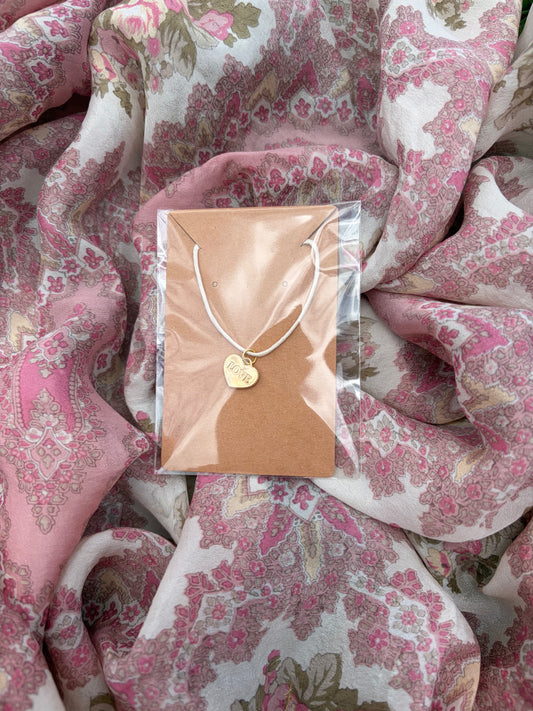 Heart Charm Tie Necklace