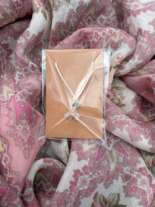 White Floral Tie Necklace